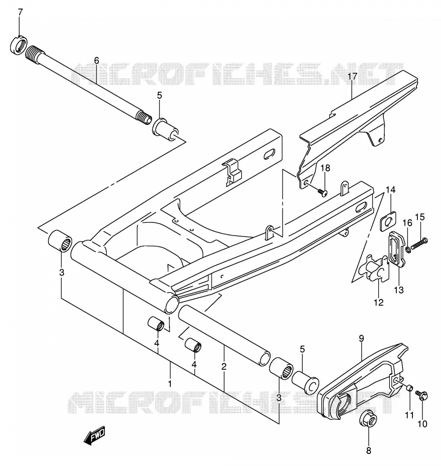 SWINGARM (MODELE K5/K6) Suzuki MOTO 650 V-STROM 2005  DL650K5(E2)