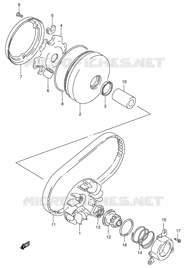TRANSMISSION (1) Suzuki SCOOTER 100 ADDRESS 1991  AG100M(E71)