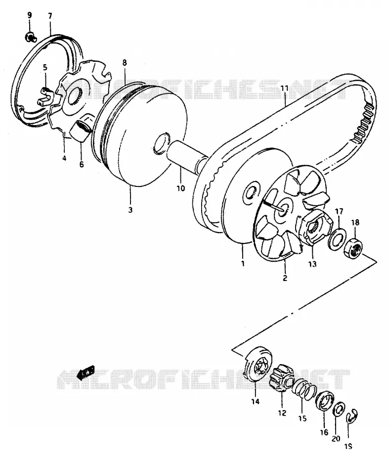 TRANSMISSION (1) Suzuki SCOOTER 50 AP 1995  AP50S(R/S/T)