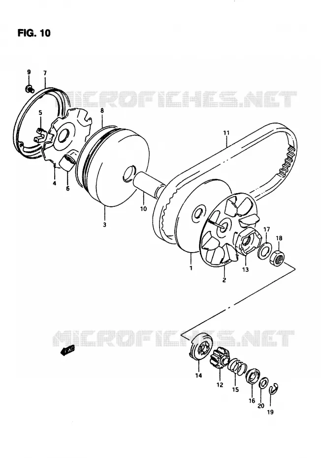 TRANSMISSION (1) Suzuki SCOOTER 50 AP 2007  AP50R7(T/7/V)