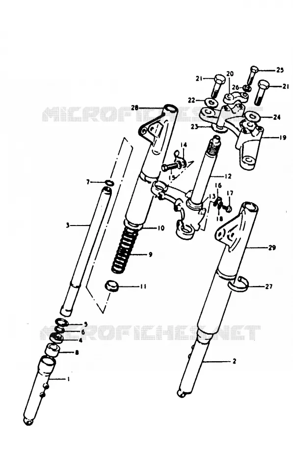 VOORVORK (A100N) Suzuki MOTO 100 A100 1990  A100L(K/L/M/N/4)