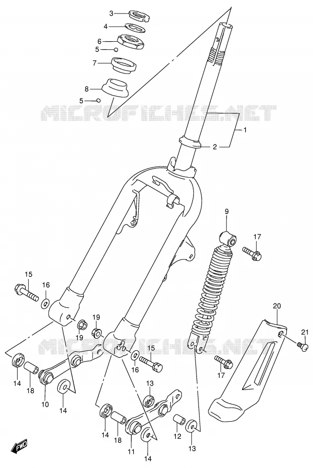 VOORVORK (MODELE V/X/Y) Suzuki SCOOTER 100 ADDRESS 1999  AG100X(E71)