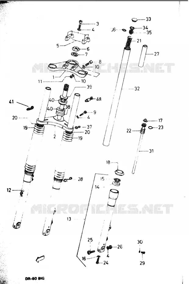 VOORVORK (POUS) Suzuki MOTO 50 DR 1986  DR-50BIG