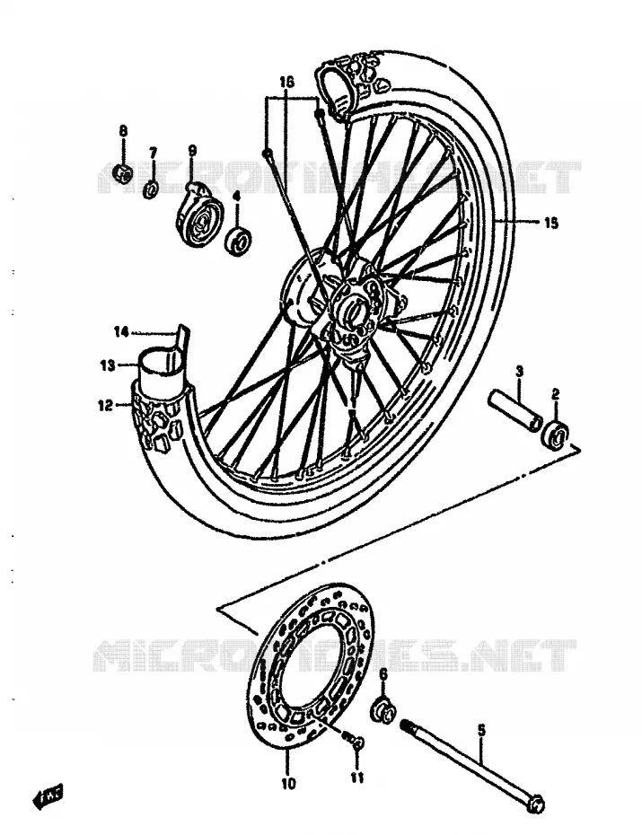 VOORWIEL Suzuki MOTO 125 DR 1985  DR125SF(F/H/J)