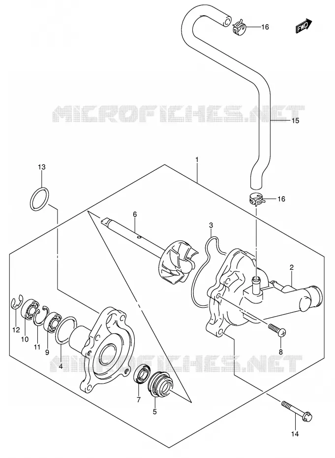 WATERPOMP (MODELE K5) Suzuki SCOOTER 650 BURGMAN 2004  AN650AK4(E2)