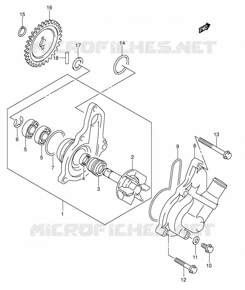 WATERPOMP Suzuki MOTO 400 DR-Z 2005  DR-Z400SK5(E2)