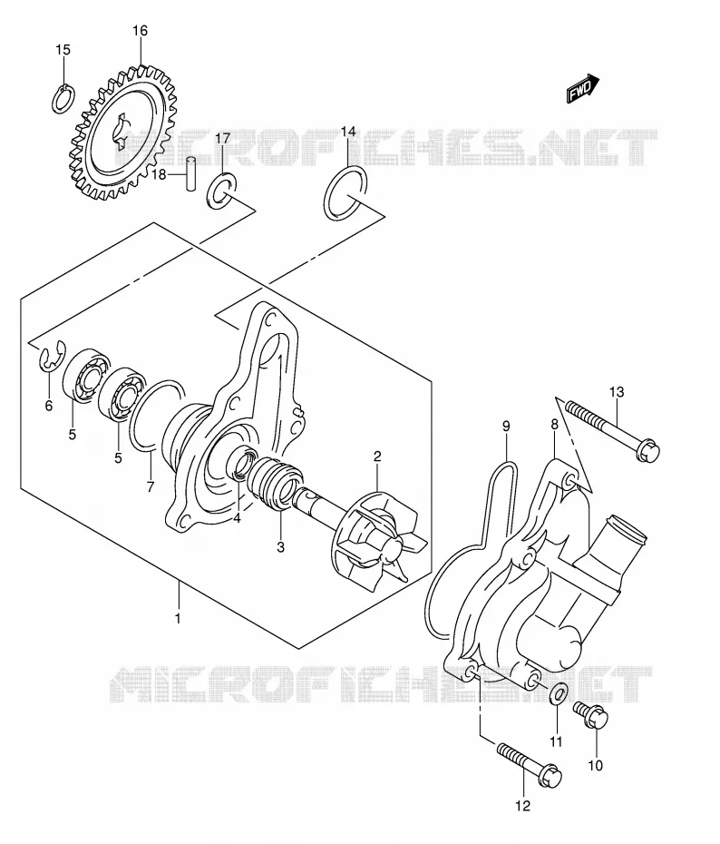 WATERPOMP Suzuki MOTO 400 DR-Z 2008  DR-Z400SK8(E3/E28)