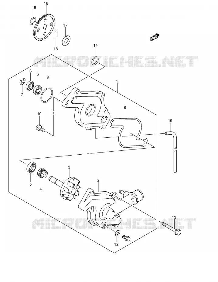 WATERPOMP Suzuki MOTO 650 V-STROM 2004  DL650U3K4(E2)