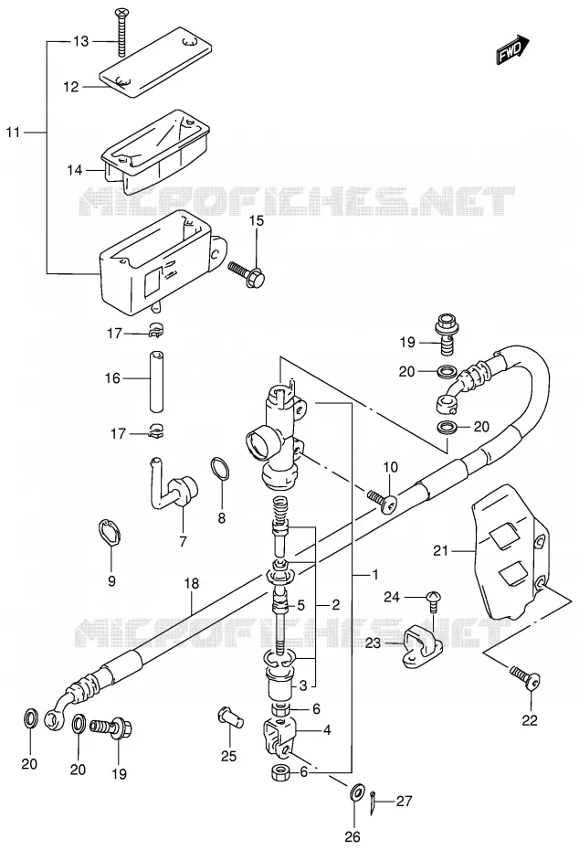 ACHTER HOOFDREMCILINDER (MODELE T) Suzuki MOTO 125 RM 2000  RM125Y(E2)