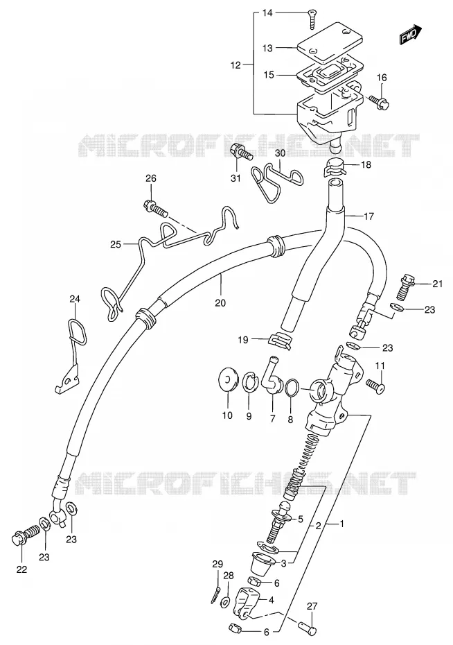 ACHTER HOOFDREMCILINDER Suzuki MOTO 125 RG 1992  RG125FN(E18)