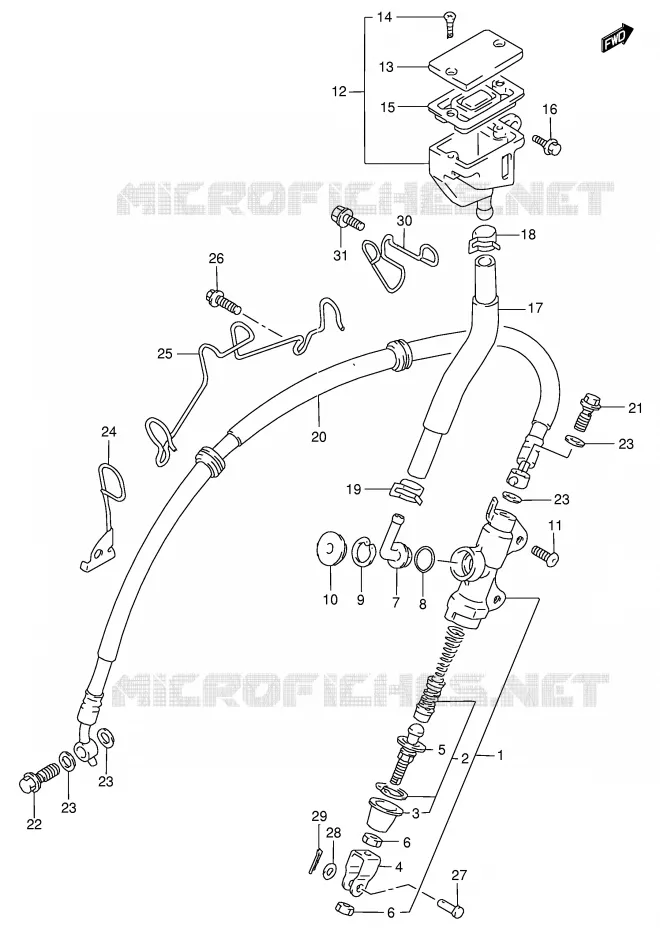 ACHTER HOOFDREMCILINDER Suzuki MOTO 125 RG 1999  RG125FX(E6)