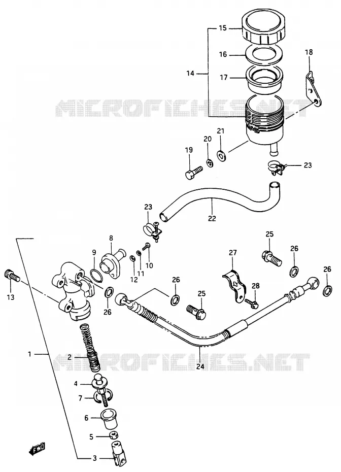 ACHTER HOOFDREMCILINDER Suzuki MOTO 250 RG 1987  RG250FCH(G/H)