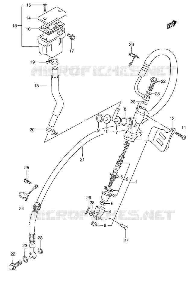 ACHTER HOOFDREMCILINDER Suzuki MOTO 250 RG 1992  RGV250N(E24)