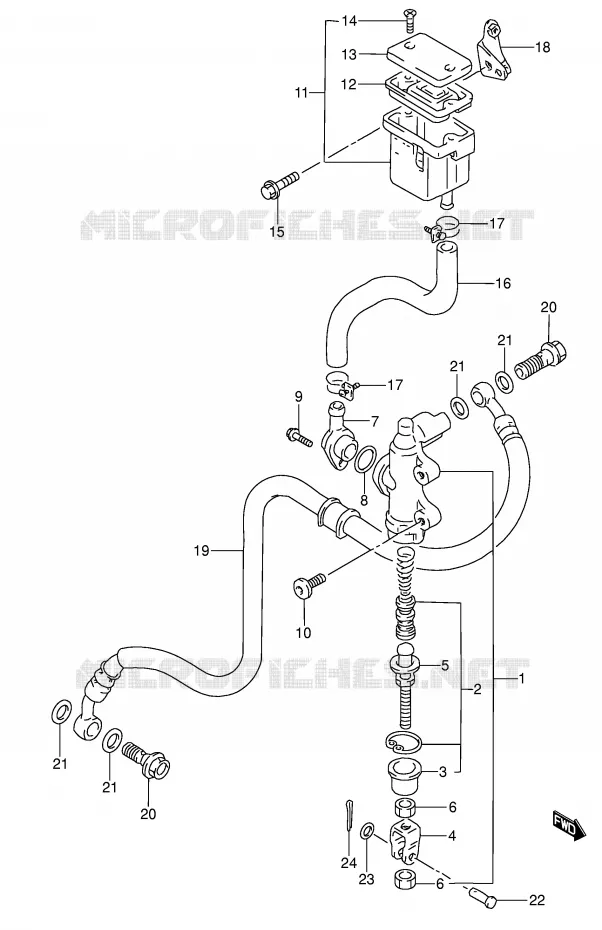ACHTER HOOFDREMCILINDER Suzuki MOTO 600 RF 1994  RF600RUR(E2)