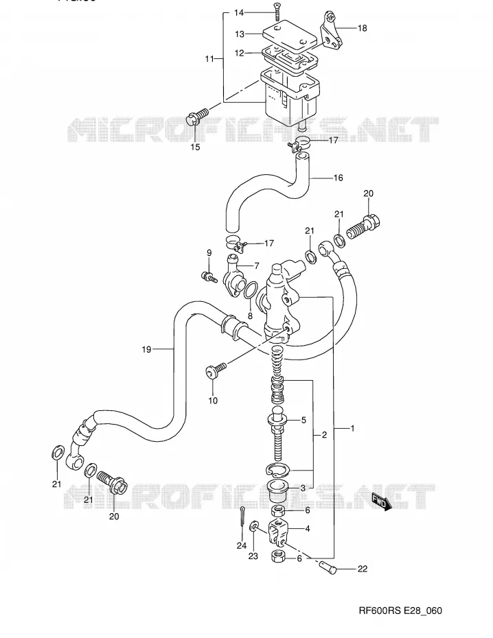 ACHTER HOOFDREMCILINDER Suzuki MOTO 600 RF 1995  RF600RS(E28)