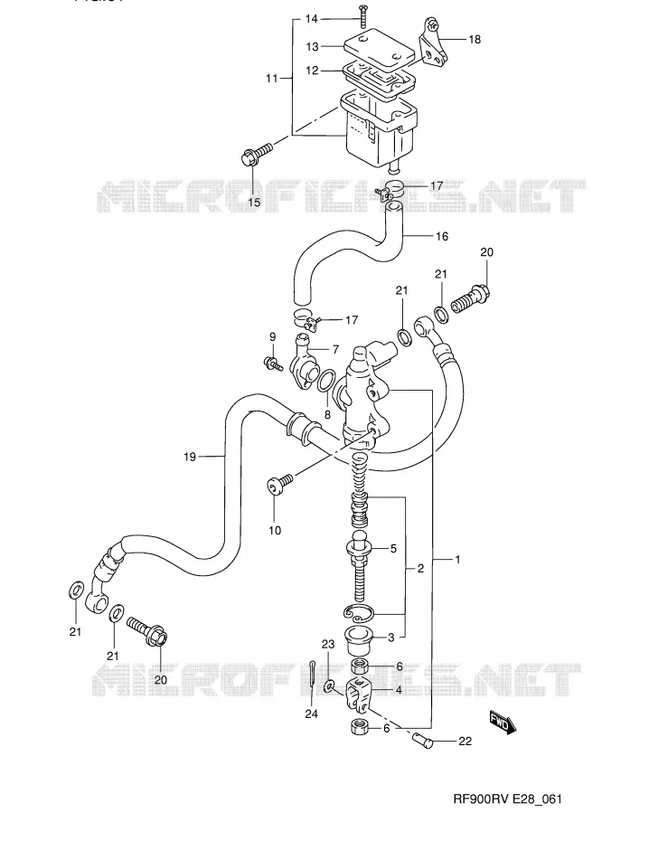 ACHTER HOOFDREMCILINDER Suzuki MOTO 900 RF 1996  RF900RT(E28)