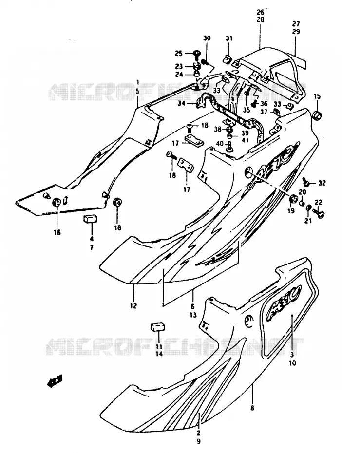 ACHTER KUIP  (MODELE N) Suzuki MOTO 125 RG 1994  RG125FUR(N/P/R)