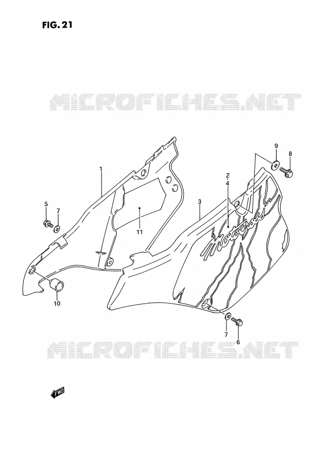 ACHTER KUIP  (MODELE N) Suzuki MOTO 125 RM 1992  RM125N(E3)