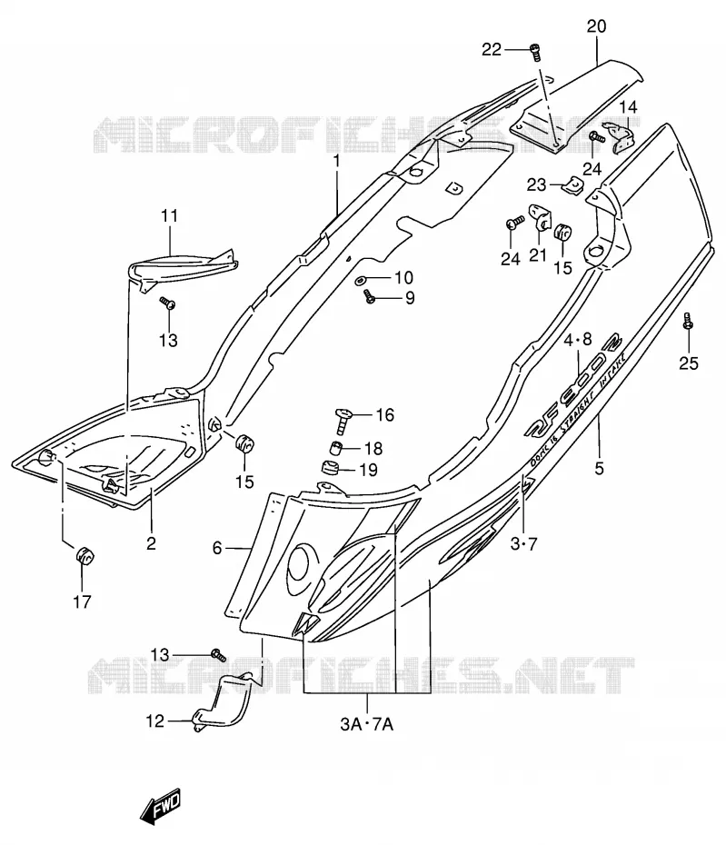 ACHTER KUIP  (MODELE R/S) Suzuki MOTO 900 RF 1995  RF900RS2(E2)