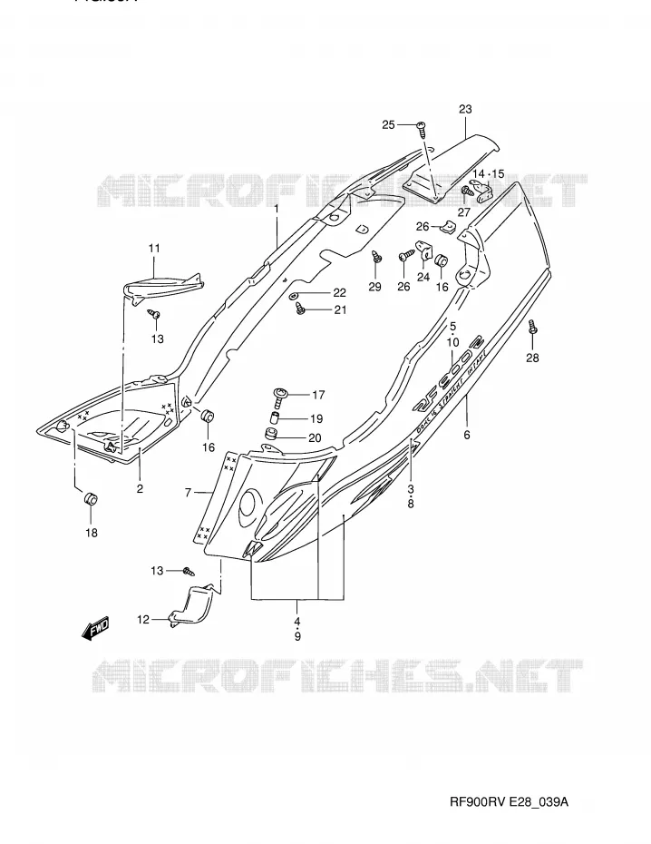 ACHTER KUIP  (MODELE S) Suzuki MOTO 900 RF 1996  RF900RT(E28)
