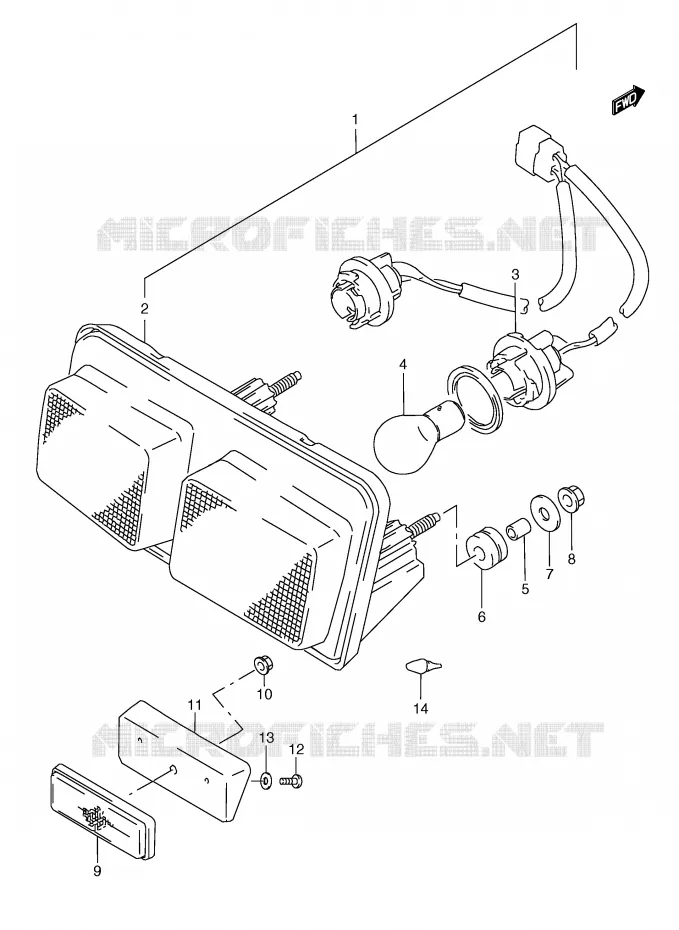ACHTERLICHT Suzuki MOTO 250 RG 1994  RGV250R(E24)