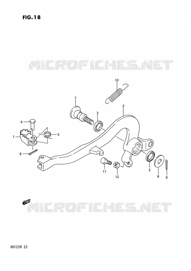 ACHTERREM Suzuki MOTO 125 RM 1989  RM125K(E2)