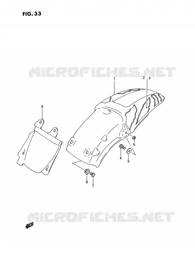 ACHTERSPATBORD (MODELE N) Suzuki MOTO 125 RM 1993  RM125P(E3)