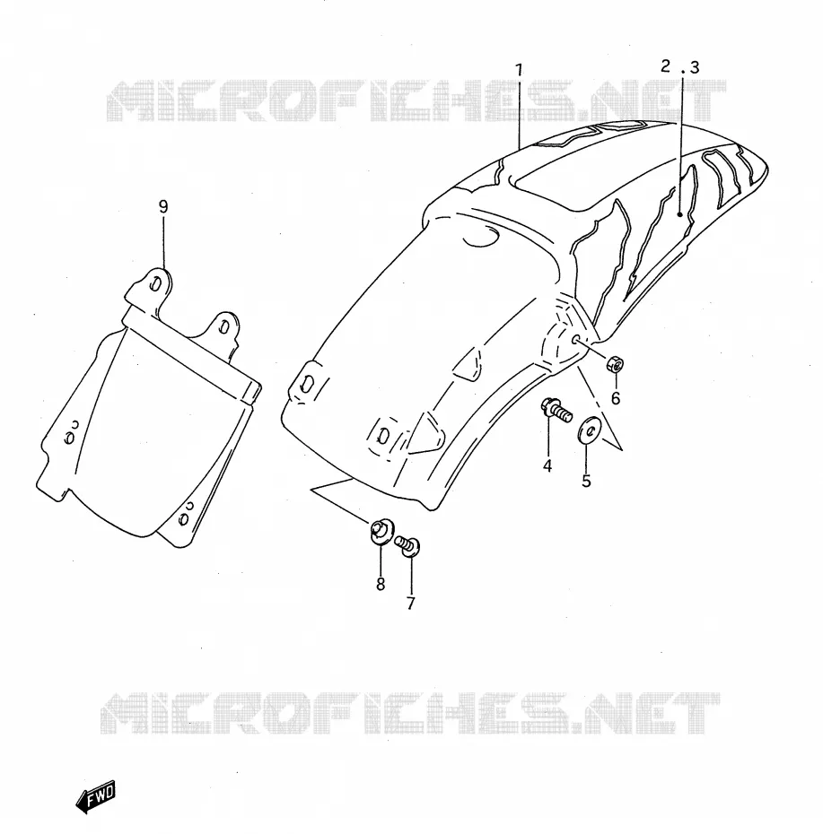 ACHTERSPATBORD (MODELE N) Suzuki MOTO 125 RM 1995  RM125S(E28)