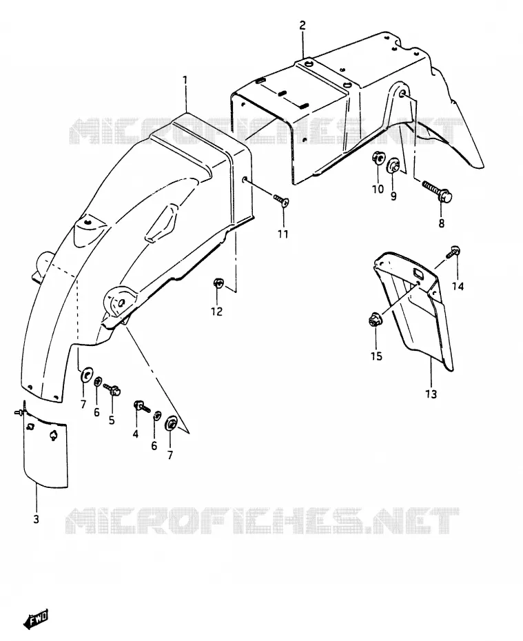 ACHTERSPATBORD Suzuki MOTO 250 RG 1987  RG250CH(G/H)