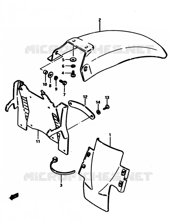 ACHTERSPATBORD Suzuki MOTO 500 RM 1985  RM500F
