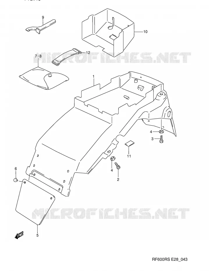 ACHTERSPATBORD Suzuki MOTO 600 RF 1994  RF600RR(E28)