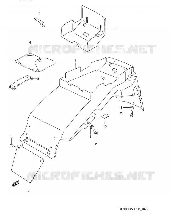 ACHTERSPATBORD Suzuki MOTO 900 RF 1996  RF900RT(E28)