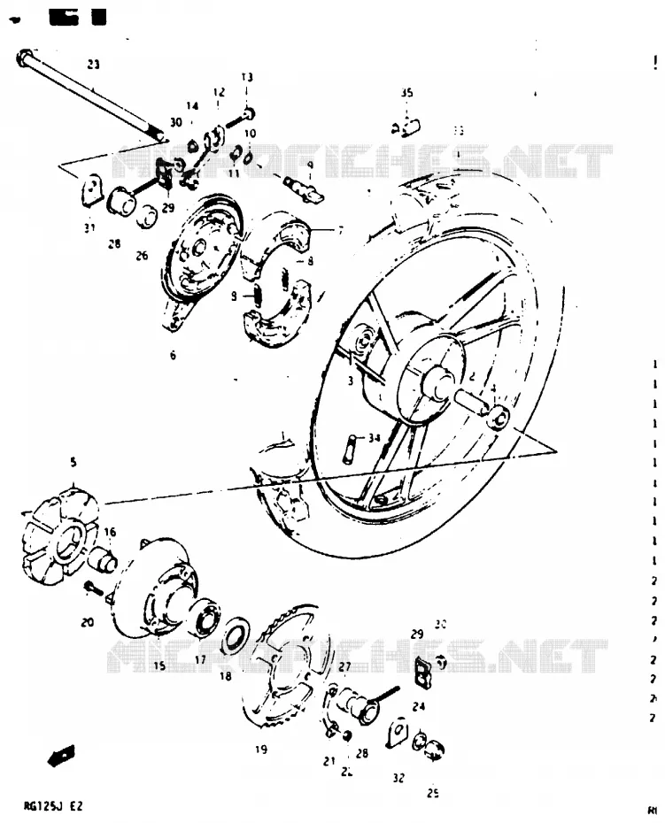 ACHTERWIEL Suzuki MOTO 125 RG 1987  RG125CH(G/H/J)