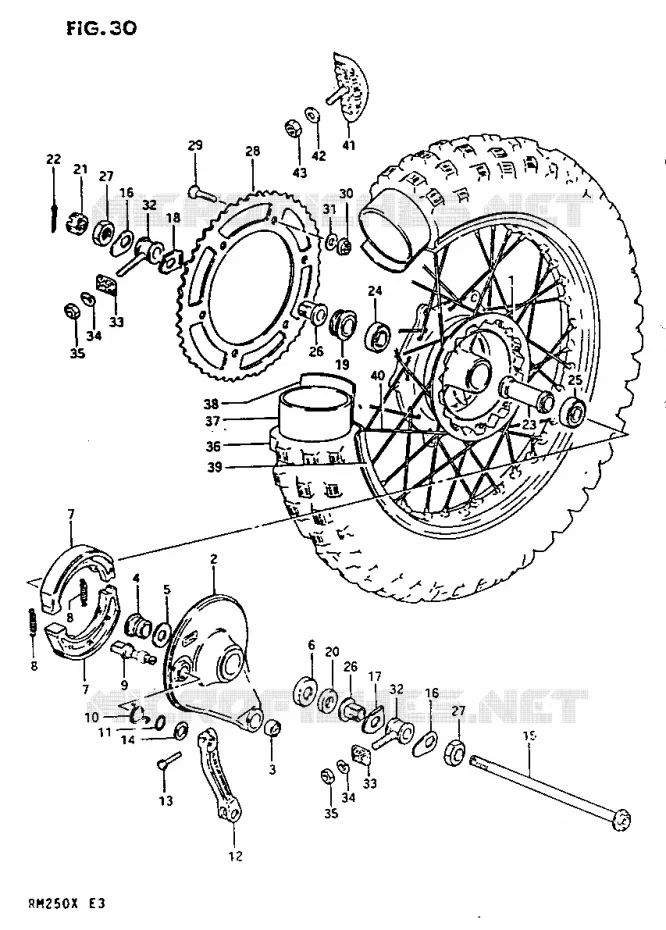 ACHTERWIEL Suzuki MOTO 250 RM 1981  RM250X