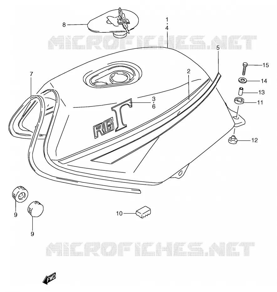BENZINETANK (MODELE F/H) Suzuki MOTO 80 RG 1988  RG80J(E4)