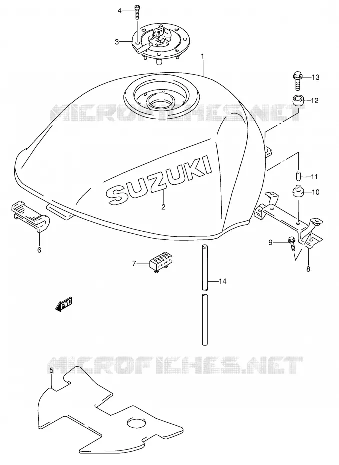 BENZINETANK (MODELE P/R/S/T) Suzuki MOTO 600 RF 1993  RF600RUP(E2)