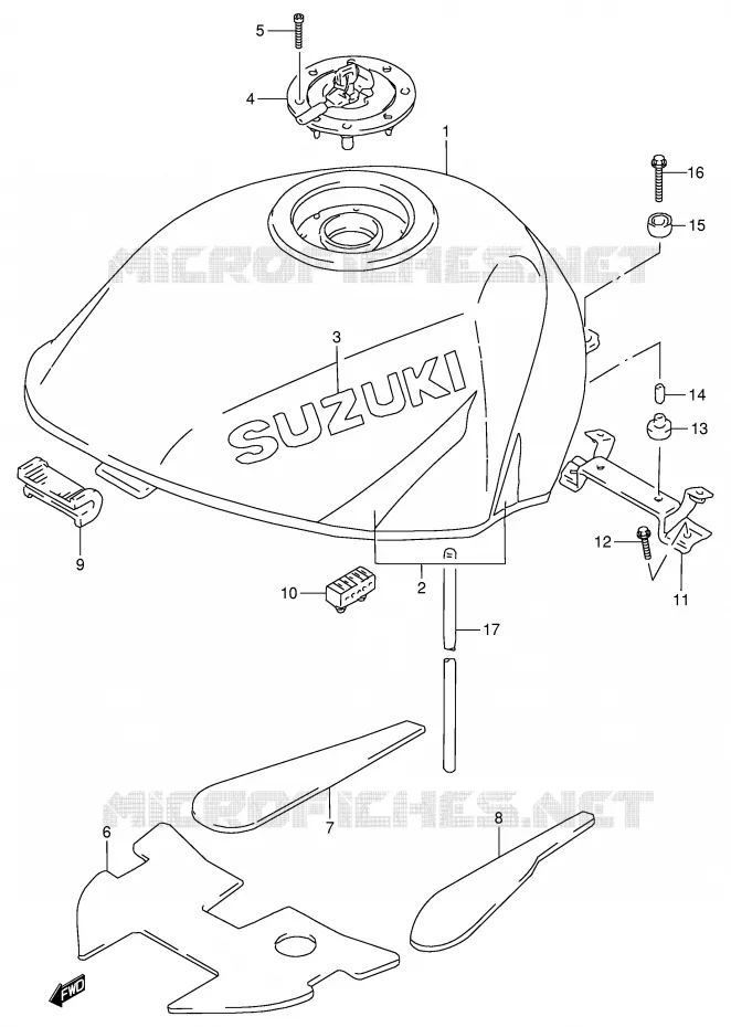 BENZINETANK (MODELE T) Suzuki MOTO 900 RF 1995  RF900RS(E2)