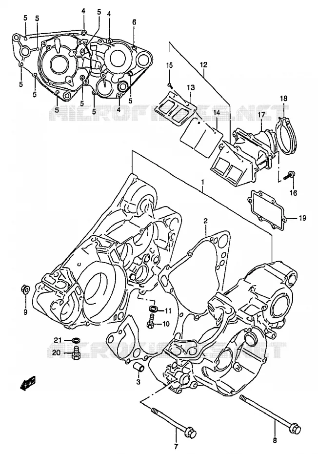 CASING Suzuki MOTO 250 RM 2000  RM250Y(T/V/W/X/Y)