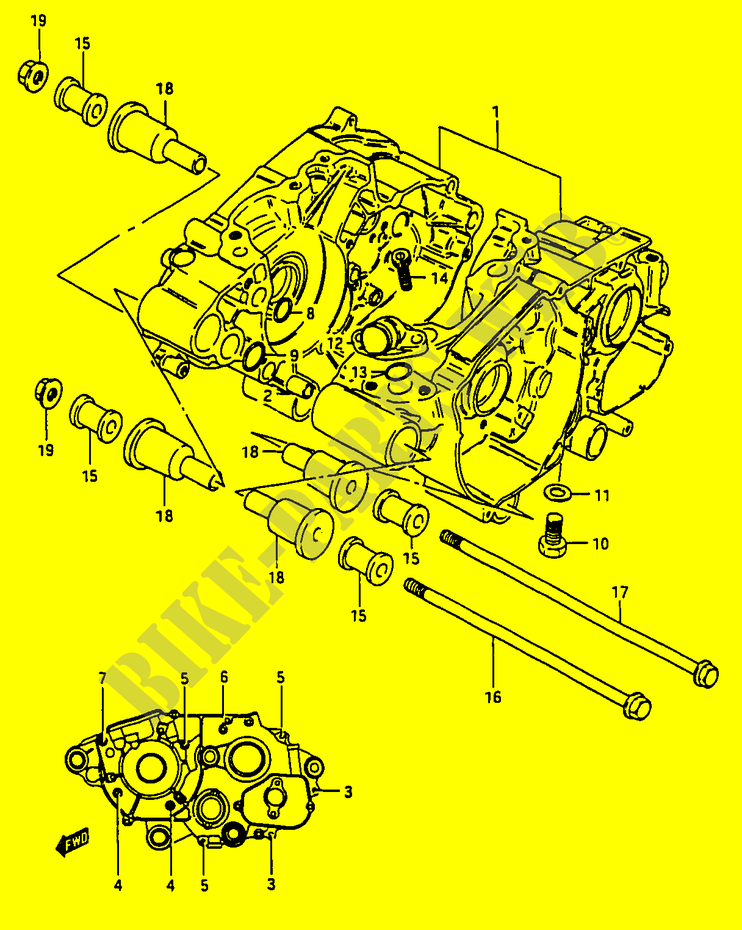 CASING voor Suzuki RG 50 1989