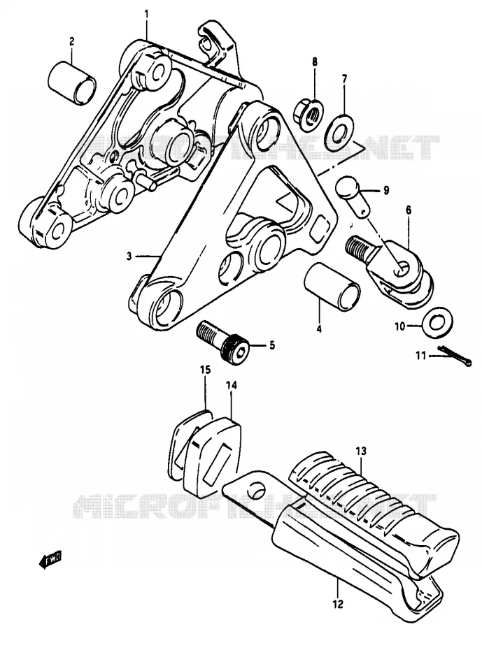 FOOTREST Suzuki MOTO 50 RG 1985  RG50F1(D/E/F/1/G/J/K)