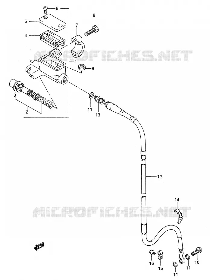 FRONT HOOFDREMCILINDER (MODELE N) Suzuki MOTO 250 RM 1990  RM250L(E28)