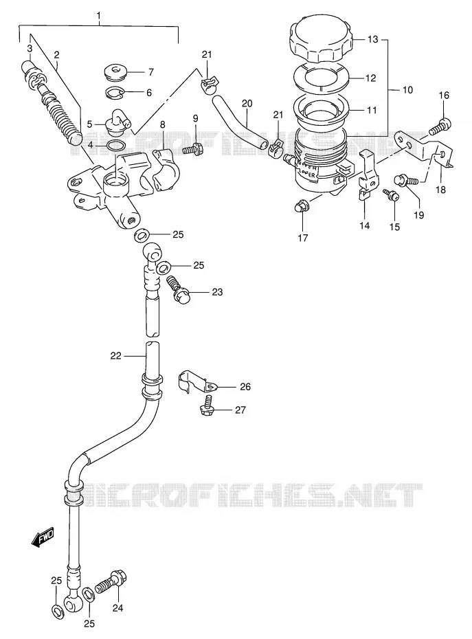 FRONT HOOFDREMCILINDER Suzuki MOTO 125 RG 1999  RG125FX(E6)