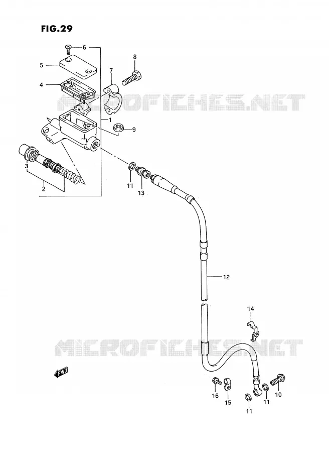 FRONT HOOFDREMCILINDER Suzuki MOTO 125 RM 1995  RM125S(E3)