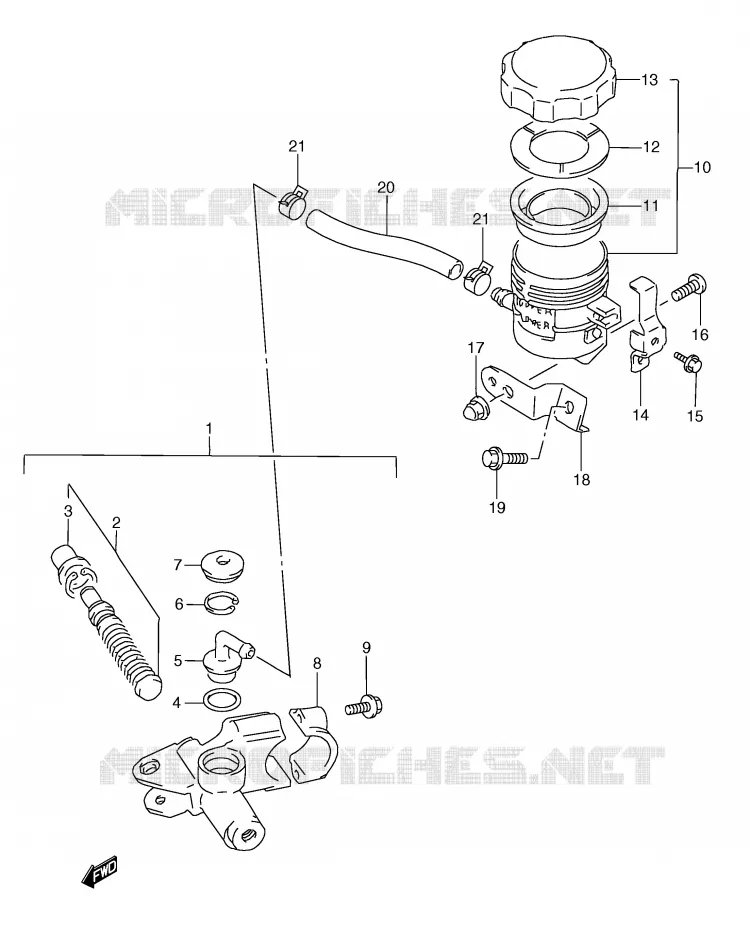 FRONT HOOFDREMCILINDER Suzuki MOTO 250 RG 1993  RGV250P(E24)