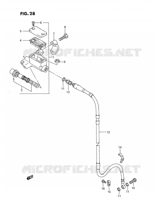 FRONT HOOFDREMCILINDER Suzuki MOTO 250 RM 1994  RM250R(E2)