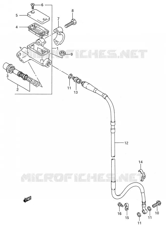 FRONT HOOFDREMCILINDER Suzuki MOTO 250 RM 1995  RM250S(E28)