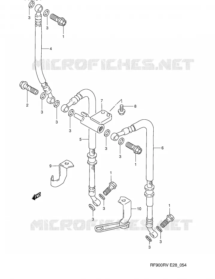 FRONT REMSLANG Suzuki MOTO 900 RF 1995  RF900RZS(E28)