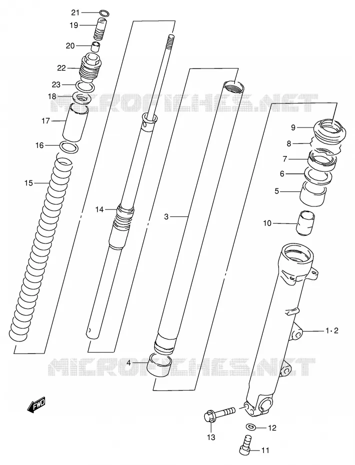 FRONT SCHOKDEMPER (RF900RR/RS) Suzuki MOTO 900 RF 1997  RF900RV(E2)