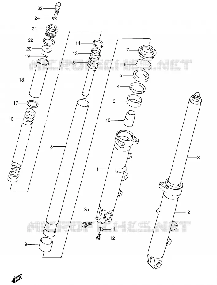 FRONT SCHOKDEMPER Suzuki MOTO 600 RF 1993  RF600RUP(E2)