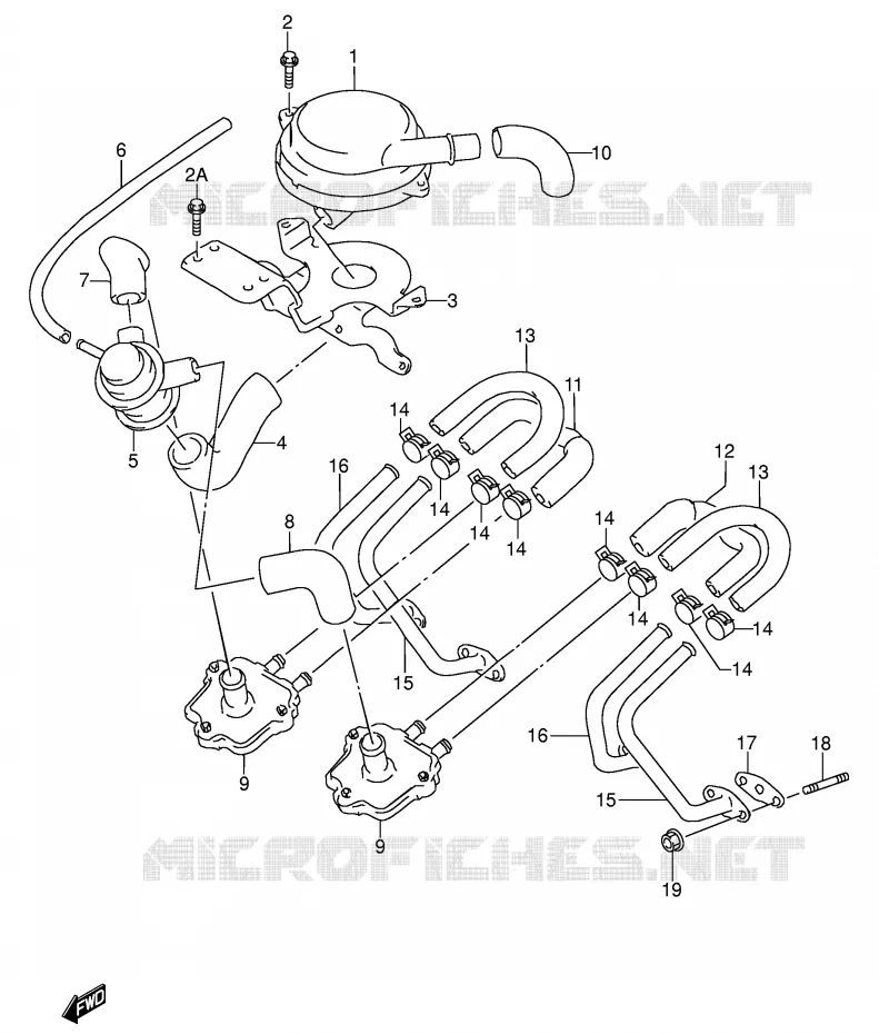 FUEL EVAP SYSTEM (MODELE P/R E18/E39) Suzuki MOTO 600 RF 1994  RF600RUR(E2)